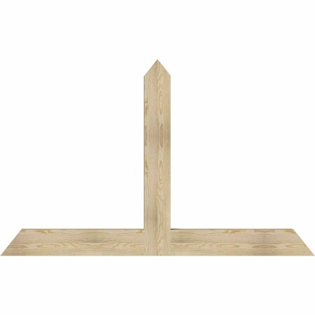 Ekena Millwork Portland Rough Sawn Timber Gable Bracket, Douglas Fir, 72"W x 45"H x 4"D x 6"F, 15/12 Pitch GBW072X45X0406POR00RDF